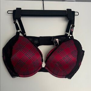 Victoria's Secret Red and Black Plaid Bra